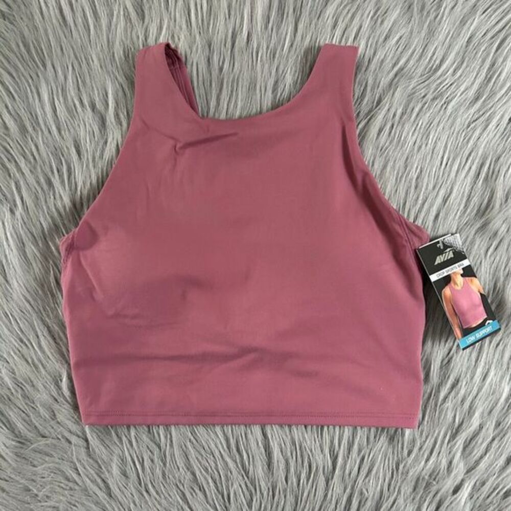 Avia Wirefree Crop Sports Bra Women's Size Small (A-C) Pink Moisture Wicking